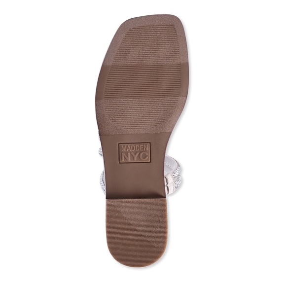 Madden NYC Women's Strappy Bling Flat Sandals Sz:91/2 silver Stone - Picture 5 of 5